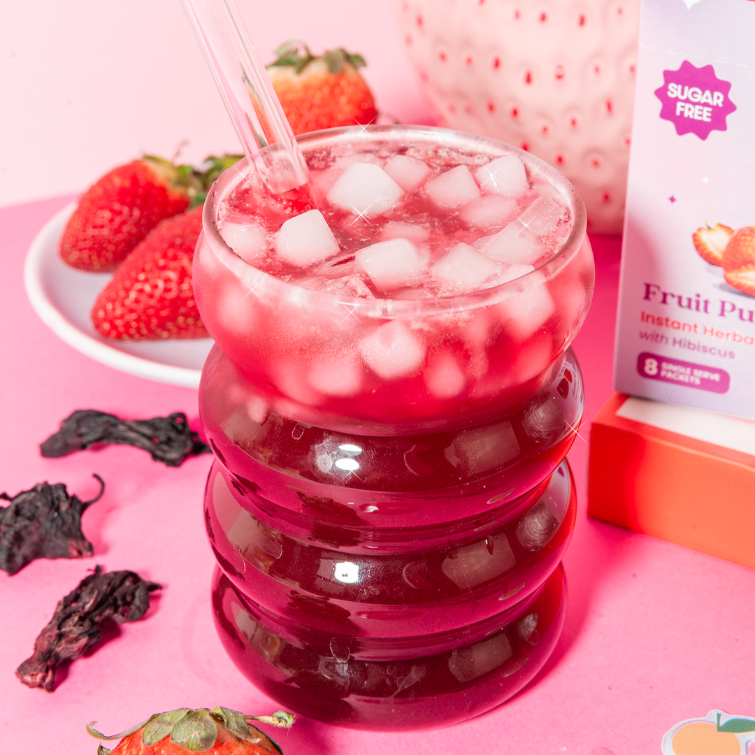 superfood strawberry hibiscus instant iced tea